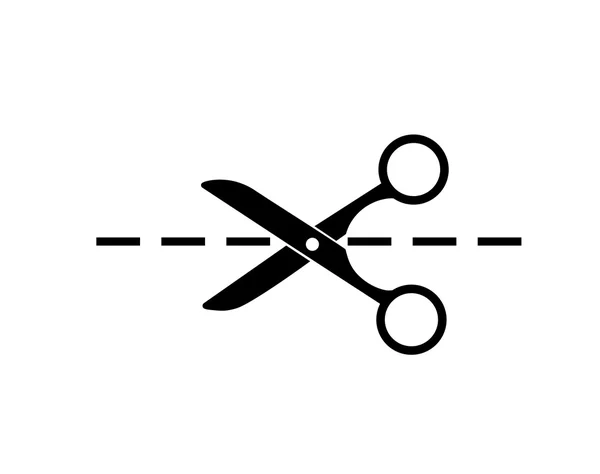Symbole ciseaux isolé sur fond blanc — Image vectorielle