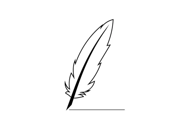 Escrevendo Quill Feather Pen Vector —  Vetores de Stock