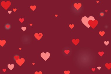 Heart Confetti ile Renkli Arkaplan. Vektör illüstrasyonu