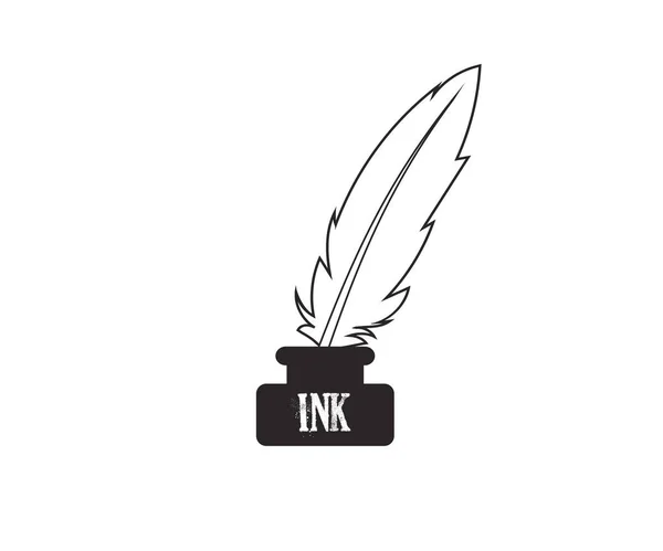Feather Inkwell Vector Icon Business Finance — Stock Vector