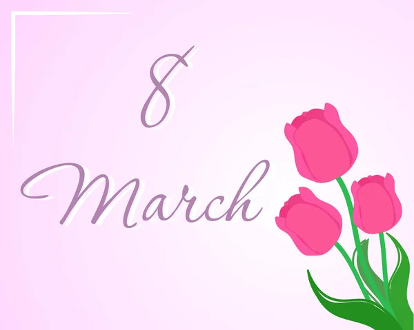 Kleurrijke Kaart Van Bloemen Tulpen Bloemblaadjes Vector Illustratie Voorjaar — Stockvector