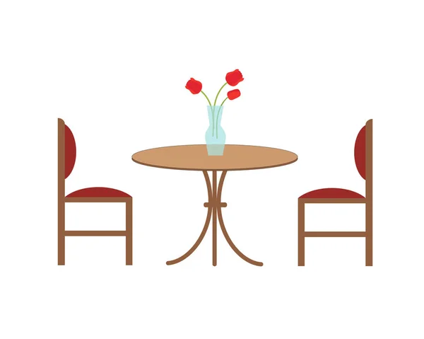 Panneau Café Rue Saint Valentin Table Chaises — Image vectorielle