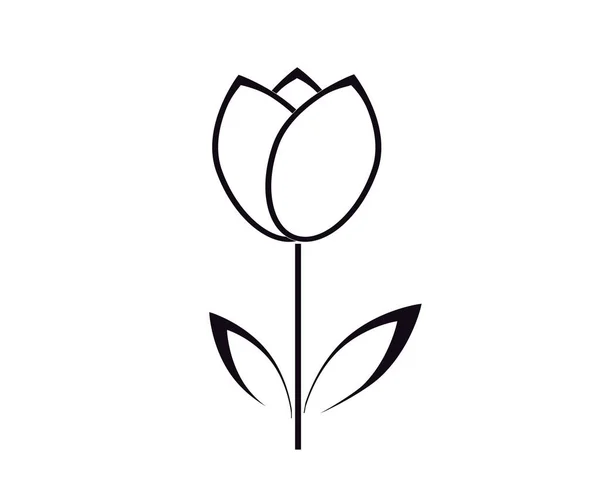 Icono Plano Sobre Fondo Blanco Tulipán Florece Marzo Primavera Las — Vector de stock