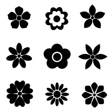 Bir çiçeğin tasarım simgeleri vektör illüstrasyonuName).