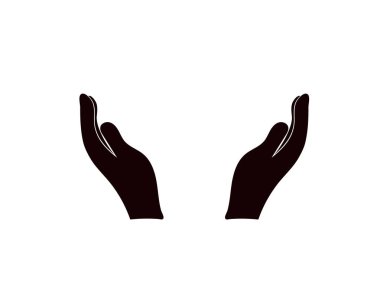 İki El Simgesi. Vektör İllüstrasyonu Açık Avuç