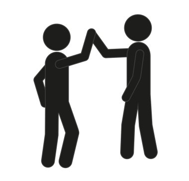 iki arkadaş ya da diğer her bir beşlik veren bir işadamı. Vektör.