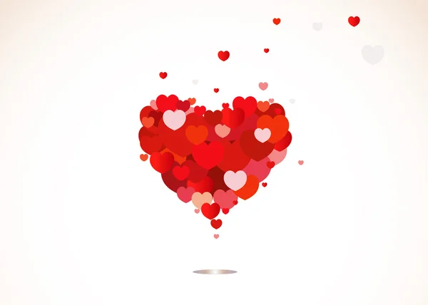 Valentines samenstelling van de harten. Vectorillustratie. — Stockvector