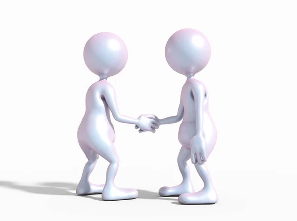 Two People Shaking Hands Render Illustratio Stock Image