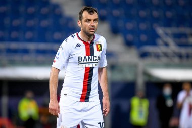 İtalyan futbol takımı Serie A 'nın 2020 / 2021 sezonundaki Goran Pandev (Cenova) portresi, İtalya' nın Bologna kentindeki Renato Dall & # 39; Ara Stadyumu 'nda (Arşivler) Cenova CFC 2020 / 2021 sezonunda çekildi.