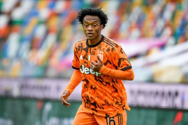 Juan Cuadrado (Juventus) İtalya 'nın Udine şehrinde bulunan Friuli - Dacia Arena Stadyumu' nda oynanan 2020 / 2021 sezonunda Juventus FC 'nin Serie A maçı sırasında portresi - Fotoğraf: Ettore Griffoni