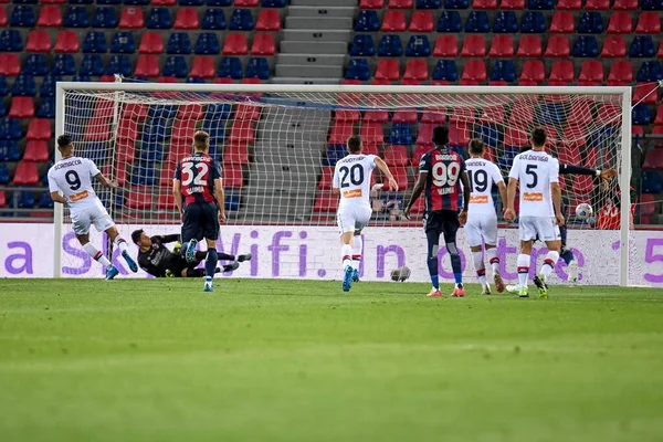 Gianluca Scamacca Genoa Scores Goal Penalty Italian Football Serie Match — Stock Photo, Image