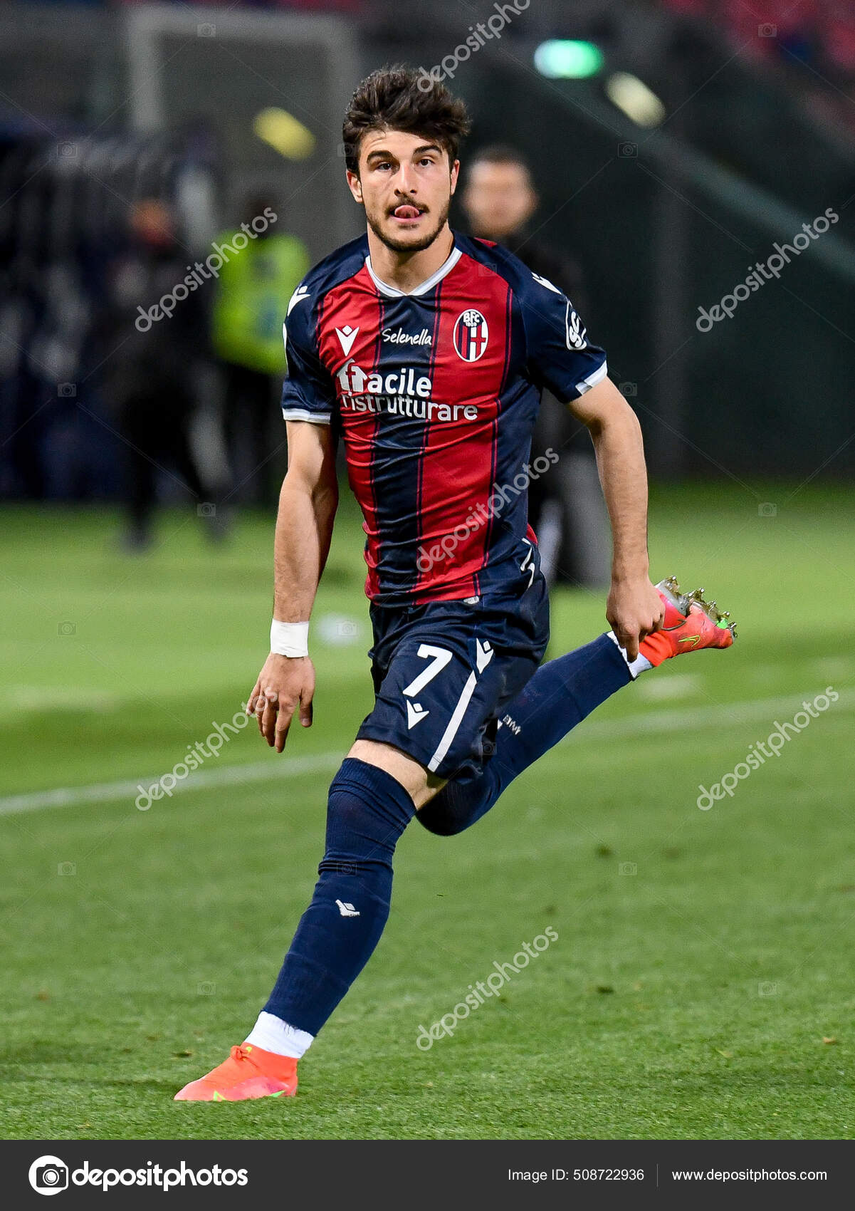 Riccardo Orsolini Bolonha Durante Jogo Futebol Italiano Serie