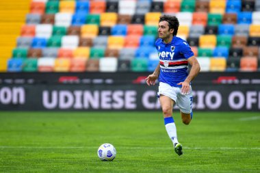 İtalyan futbolu Serie A maçında Tommaso Augello (Sampdoria) Udinese Calcio ile UC Sampdoria maçında Friuli - Dacia Arena Stadyumu, Udine, İtalya - 16 Mayıs 2021