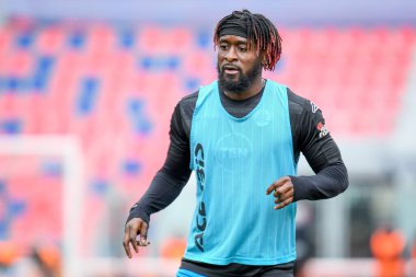 İtalya 'nın Bologna şehrindeki Renato Dall & # 39; Ara Stadyumu' nda oynanan Spezia Calcio 2020 / 2021 (Arşivler) sezonunda İtalya 'nın Serie A maçında ısınma turu sırasında Mbala Nzola (Spezia) portresi, 1 Haziran 2021 - Fotoğraf: Ettore Griffoni