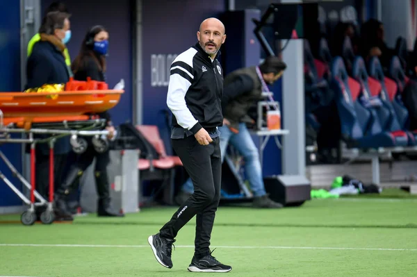 Vincenzo Italiano Entrenador Spezia Durante Partido Fútbol Italiano Serie Spezia —  Fotos de Stock