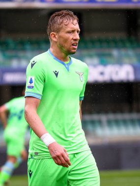Lucas Leiva Pezzini (Lazio) İtalyan futbol takımı Serie A 'nın 2020 / 2021 sezonunda İtalya' nın Verona kentinde bulunan Marcantonio Bentegodi Stadyumu 'nda yapılan SS Lazion (Arşivler) maçı sırasında portresi.