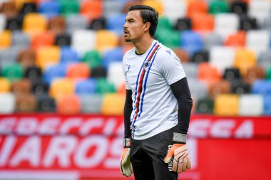 Emil Audero (Sampdoria) İtalya futbol takımı Serie A 'nın 2020 / 2021 sezonunda UC Sampdoria' nın UC-Dacia Arena stadyumunda oynanan ısınma maçında portresi.