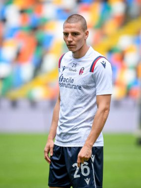 Valentin Antov (Bologna) İtalya futbol takımı Serie A 'nın 2020 / 2021 sezonunda İtalya' nın Bologna şehrindeki Renato Dall & # 39; Ara stadyumunda oynanan ısınma maçında portre - Fotoğraf: Ettore Griffoni