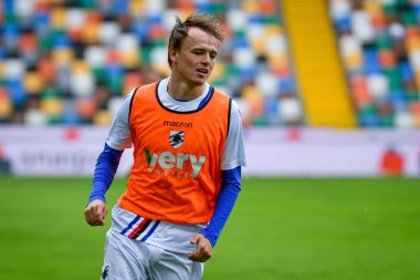 Mikkel Damsgaard (Sampdoria) İtalyan futbol takımı Serie A 'nın 2020 / 2021 sezonunda UC Sampdoria' nın UC - Dacia Arena Stadyumu 'nda oynanan ısınma maçı sırasında portresi, 1 Haziran 2021 - Fotoğraf: Ettore Griffoni