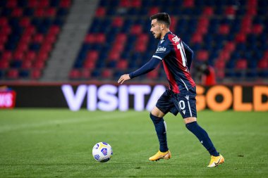 Nicola Sansone (Bologna) İtalyan futbol takımı Serie A 'nın 2020 / 2021 sezonunda İtalya' nın Bologna şehrindeki Renato Dall & # 39; Ara Stadyumu 'nda düzenlenen Bologna FC maçında 1.