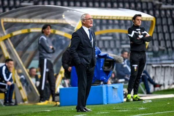 Claudio Ranieri Treinador Sampdoria Gestos Durante Futebol Italiano Serie Jogo — Fotografia de Stock