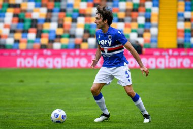 Tommaso Augello (Sampdoria) İtalyan futbol takımı Serie A 'nın UC Sampdoria sezonu 2020 / 2021' de Udine, İtalya 'daki Friuli - Dacia Arena Stadyumu' nda oynadığı maç sırasında görev başında portresi.