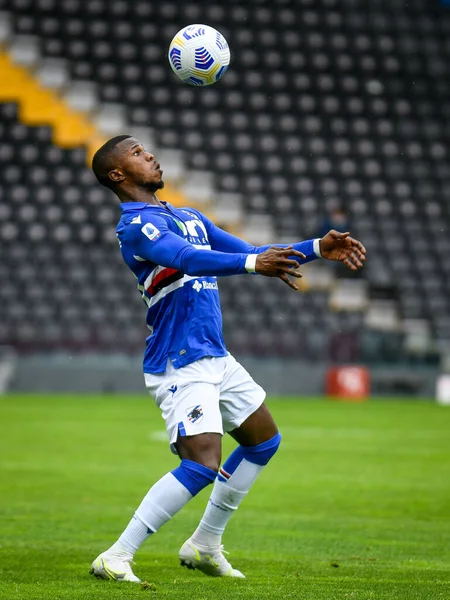 Keita Balde (Sampdoria) İtalyan futbol takımı Serie A 'nın UC Sampdoria 2020 / 2021 sezonunda Udine, İtalya' daki Dacia Arena Stadyumu 'nda oynanan portresi.