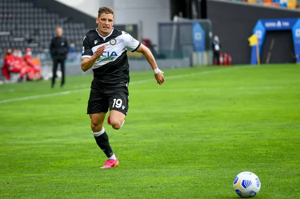 Jens Stryger Larsen Udinese Retrato Acción Durante Partido Fútbol Italiano —  Fotos de Stock