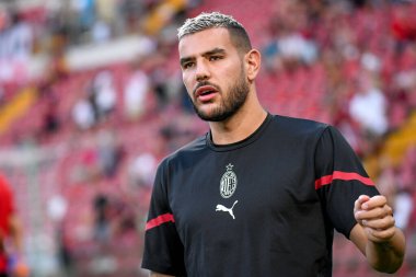Theo Hernandez (Milan), İtalya 'nın Trieste kentindeki Nereo Rocco stadyumunda oynanan AC Milan-Panathinaikos FC maçında ısınma maçında portresi, 14 Ağustos 2021 - Fotoğraf: Ettore Griffoni