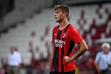 Daniel Maldini (Milan), İtalya 'nın Trieste kentindeki Nereo Rocco Stadyumu' nda oynanan AC Milan-Panathinaikos FC maçında portresi: Ettore Griffoni