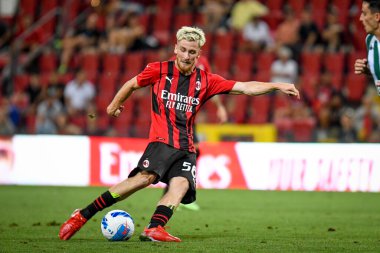 Alexis Saelemaekers (Milan), İtalya 'nın Trieste kentindeki Nereo Rocco Stadyumu' nda oynanan AC Milan-Panathinaikos FC maçında, 14 Ağustos 2021 - Fotoğraf: Ettore Griffoni