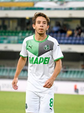 Maxime Lopez (Sassuolo) İtalyan futbol takımı Serie A maçında Hellas Verona FC - ABD Sassuolo maçında Verona, İtalya 'daki Marcantonio Bentegodi Stadyumu' nda, 21 Ağustos 2021 - Fotoğraf: Ettore Griffoni