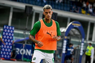 Gianluca Scamacca (Sassuolo) İtalyan futbol takımı Serie A maçında Hellas Verona FC, ABD Sassuolo 'ya karşı Verona, İtalya' daki Marcantonio Bentegodi Stadyumu 'nda, 21 Ağustos 2021 - Fotoğraf: Ettore Griffoni