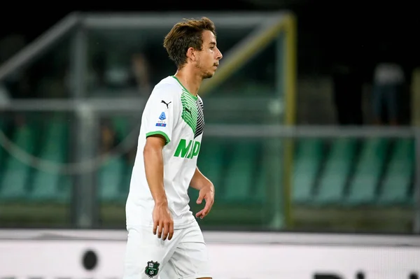 Maxime Lopez Sassuolo Durante Partita Calcio Della Serie Hellas Verona — Foto Stock