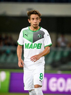 Maxime Lopez (Sassuolo) İtalyan futbol takımı Serie A maçında Hellas Verona FC - ABD Sassuolo maçında Verona, İtalya 'daki Marcantonio Bentegodi Stadyumu' nda, 21 Ağustos 2021 - Fotoğraf: Ettore Griffoni