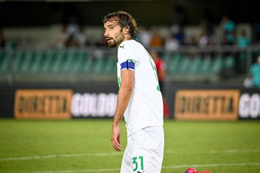 Gian Marco Ferrari (Sassuolo) İtalyan futbol takımı Serie A maçında Hellas Verona FC - ABD Sassuolo maçında Verona, İtalya 'daki Marcantonio Bentegodi stadyumunda, 21 Ağustos 2021 - Fotoğraf: Ettore Griffoni