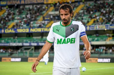 Gian Marco Ferrari (Sassuolo) İtalyan futbol takımı Serie A maçında Hellas Verona FC - ABD Sassuolo maçında Verona, İtalya 'daki Marcantonio Bentegodi stadyumunda, 21 Ağustos 2021 - Fotoğraf: Ettore Griffoni