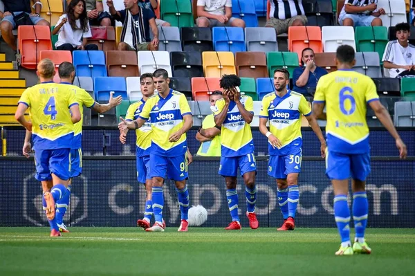 Bonheur Juan Cuadrado Juventus Après Avoir Marqué Lors Match Football — Photo