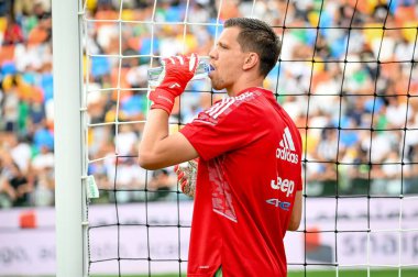 Wojciech Szczesny (Juventus), İtalya 'nın Udine şehrindeki Dacia Arena Stadyumu' nda oynanan Udinese Calcio ve Juventus FC maçında 22 Ağustos 2021 'de oynanan ısınma turunda portresi.