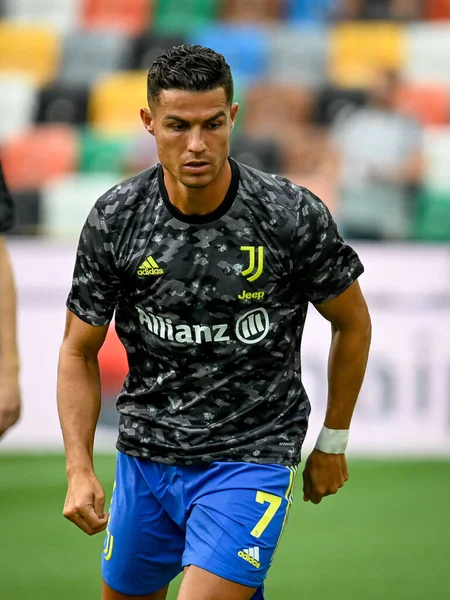 Cristiano Ronaldo Juventus Portrét Během Zahřívání Během Italského Fotbalu Serie — Stock fotografie