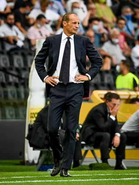Retrato Massimiliano Allegri Treinador Principal Juventus Durante Partida Série Futebol — Fotografia de Stock