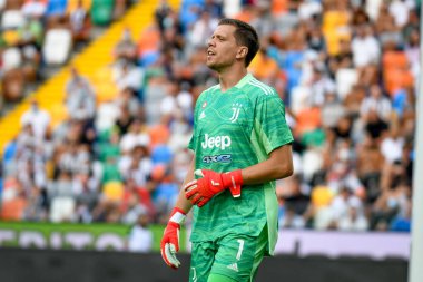 İtalyan futbol takımı Serie A maçında Wojciech Szczesny (Juventus) portresi Udinese Calcio 'ya karşı Juventus FC maçı Udine, İtalya' da Dacia Arena Stadyumu, 22 Ağustos 2021