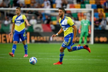 Rodrigo Bentancur (Juventus) İtalyan futbol takımı Serie A 'nın Udinese Calcio ile Juventus FC maçında Udine' deki Dacia Arena Stadyumu 'nda 22 Ağustos 2021' de görev yapan portresi: Ettore Griffoni