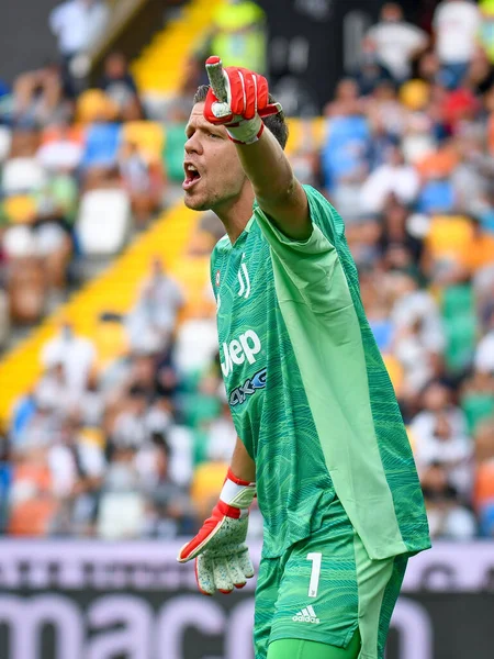 Wojciech Szczesny Juventus Gestos Retrato Durante Futebol Italiano Série Jogo — Fotografia de Stock