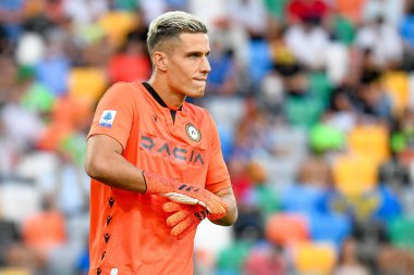 Udinese 'nin Marco Silvestri portresi İtalyan futbolu Serie A maçında Udinese Calcio ile Venezia FC Friuli - Dacia Arena Stadyumu, Udine, İtalya - 27 Ağustos 2021