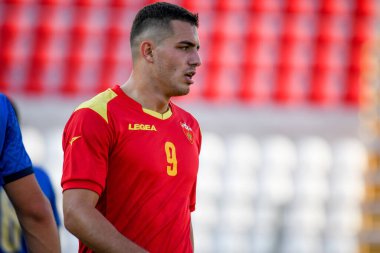 21 Yaş Altı UEFA Avrupa Futbol Şampiyonası - UEFA Euro 2023 elemeleri sırasında Nikola Krstoviç (Karadağ) İtalya 'nın Vicenza kentindeki Romeo Menti Stadyumu' nda İtalya 'ya karşı, 07 Eylül 2021 - Fotoğraf: Ettore Griffoni
