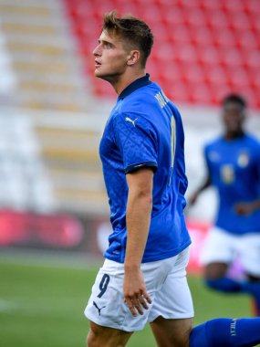 Lorenzo Colombo (İtalya) 21 yaş altı UEFA Avrupa Futbol Şampiyonası - UEFA Euro 2023 elemeleri - İtalya, İtalya 'nın Vicenza kentindeki Romeo Menti Stadyumu' nda Karadağ 'a karşı, 07 Eylül 2021 - Fotoğraf: Ettore Griffoni