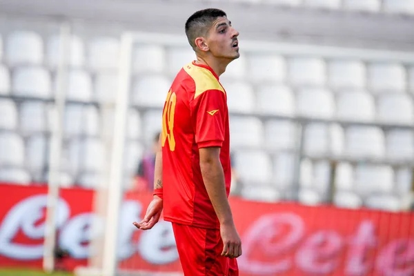 Ivan Vukcevic Montenegro Durante Campeonato Europeo Fútbol Sub Uefa Clasificatorios — Foto de Stock