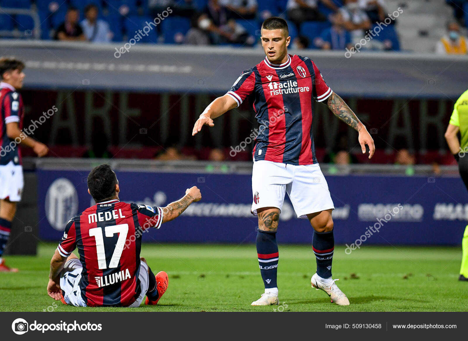 Riccardo Orsolini Bolonha Durante Jogo Futebol Italiano Serie