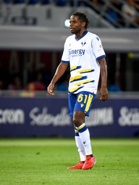 Adrien Tameze (Verona) İtalya futbol takımı Serie A maçında Bologna FC - Hellas Verona FC maçı sırasında İtalya 'nın Bologna kentindeki Renato Dall & # 39; Ara stadyumunda 13 Eylül 2021 - Fotoğraf: Ettore Griffoni